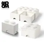 【ROOM COPENHAGEN】STORAGE BRICK 2+BRICK DRAWER4+8 KNOBS樂高積木抽屜組合-白色(樂高收納盒)