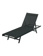 [Gardeon] Steel Sun Lounger in Black