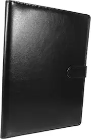 TOGEVAL Folder Storage Portfolio for Men Office Accessory Binder Portfolio Organizer Resume Folders for Interview Storage Bag for Office Business Portfolio Men Office Portfolio Pu Black