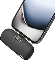 LUCKYDUO Mini Power Bank for iPhone,5000mAh Compact Wireless Battery Pack,Small Travel Portable Charger,Fast Charging External Battery Pack with LED Display for iPhone14/13/12/Pro/Max/11/XS/XR/7/8