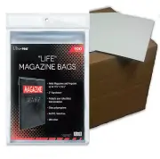 (100) Ultra Pro Life Magazine Size Storage Bags Plus Acid Free Backing Boards
