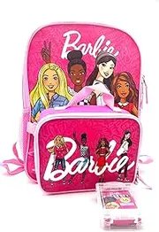 Girls 16'''' Backpack with Lunch Kit Combo - Clear Storage Box - Crayons, Large, Pink, Pink, Large, Pink