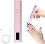 Handheld UV Light for Gel Nails | Rechargeable Small LED Display Pen for Nails - 2 Timers Handheld Glue Dryer, Professional Cordless Lamp for Women