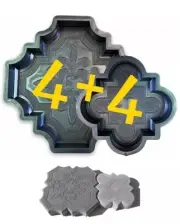 8 pcs Plastic Mold Form for Beautiful Concrete Paver Stones for Patio and Garden
