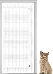 Cat Border Door Barrier Inside, Pet Door | Anti-Cat Scratch Mesh,Thickened Zipper Barrier Net,Pet Supplies for Living Room Kitchen Bedroom