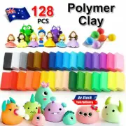 DIY Craft Malleable Fimo Polymer Modelling Soft Clay Block Set 128PCS