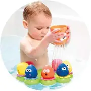 Toomies Bath Octopals Floating Bath Toys, Pack of 8, Multicolour