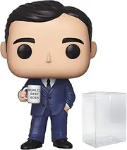 POP The Office - Michael Scott Funko Pop! Vinyl Figure (Bundled with Compatible Pop Box Protector Case), Multicolored, 3.75 inches
