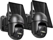 SEHMUA 2 Pack Outdoor Camera Wireless, 2K Solar Security Cameras Wireless Outdoo