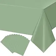 YIDAKO 12Pack Sage Green Plastic Tablecloths Rectangle Light Green Tablecloth Waterproof Disposable Sage Table Cover for Birthday Bridal Wedding Baby Shower Party Decorations,54 X 108 Inch