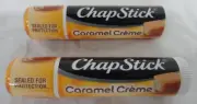 2-PACK CHAPSTICK CARAMEL CREME 0.15 OZ. TUBES, NEW OLD STOCK W/ FREE SHIPPING