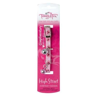 Trouble And Trix: High Street Cat Collar - Butterfly Pink