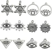 [ULDIGI] Horus' Eye Pendant Necklace Charms 60pcs Jewelry Making Kit Decorative Charms for Diy Craft