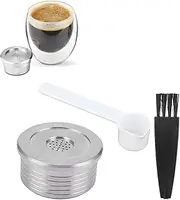ElgnAura Coffee Filter with Spoon, Reusable Coffee Capsule and Stainless Steel Coffee Pod for Delta Q NDIQ7323 Coffee Maker