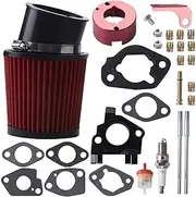 MRELC Air Filter Adapter Jet Kit for Predator 301cc 420cc 11hp 13hp 15hp GX340 GX390 389cc Stage 1 Mini Bike Parts Go Kart Golf Cart Lawnmower Water Pump Pressure Washer Generator OHV Engine (Red)