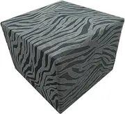 ZeugLung Various-Size Square Ottoman Cover, Storage Ottoman Coffee-Table Slipcover, Stretch Footstool Cover Jacquard