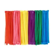 600 Pieces (100 Per Color) Small Colored Zipper Ties clear zip ties As Shown
