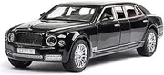 Scale Finished Model Car 1/24 for Bentley Mulsanne Simulation Alloy Luxury Car Model Diecast Pull Back Vehicle Gifts Miniature Replica Car(Black)
