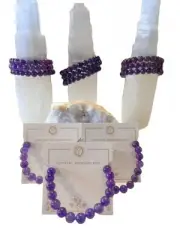 1pc Amethyst Crystal Beads Bracelet 8mm Gemstone Healing