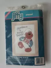 Jiffy Stitchery Crewel Kit “Happiness is Home Baked ” Dimensions NEW #16019