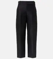 [Khaite] Khaite Cam wool and silk faille straight pants AU 10 black