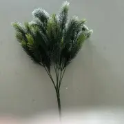 17" FROSTED PINE BUSH (x7 STEM) (PLASTIC) ARTIFICIAL