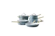 6pc GreenPan Padova Smokey Sky Kitchen frypan Cookware Set Blue Home Cooking