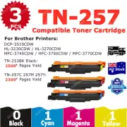 3x Compatible Toner TN253 TN257 TN-253BK TN-257 Colour For Brother HL-3230CDW