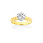 9ct Gold Diamond Cluster Ring