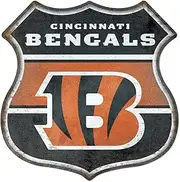 Rico Industries NFL Football Cincinnati Bengals Rustic 11.5" Home Decor Metal Route Sign