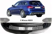 For C class S205 W205 Estate Stainless Steel CHROME Rear Bumper Protector Sill Scratch Guard Cover (2014+)