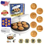 Electric Space Waffle Maker – Create 7 Unique Galactic Pancakes in Minutes!