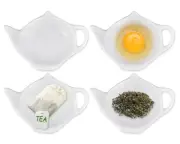 4 Pieces Teapot Shaped Tea Bag Holder Teabag Coaster Seasoning Dish for Sauce...