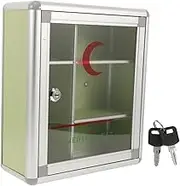 HOUDERCO 1 Set Medication Lock Box Portable Medicine Wall Lockbox with Keyed Lock for Home Organization and Emergency Medical Storage for Travel and Employee First Aid Needs
