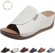 [Generic] Comfortable Arch Support Slides - Women's Solid Color Sandals - Breathable,Summer Orthotic Platform Wedge Sandals