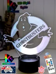 GHOSTBUSTERS LOGO PERSONALISED 3D LED Night Light 7 Colour Change Room Lamp