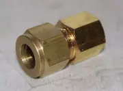 1/2" Tube x 1/4" FNPT Brass Female Connector Fitting Ham-Let 766LB1/2X1/4