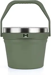 Cafezi 7.5L Insulated Ice Bucket with Lid, Double-Wall Vacuum Stainless Steel Beverage Cooler for Long-Lasting Ice Retention, Holds 6 Longneck Beers or 3 Wine Bottles, for Parties, Bar, BBQ & Outdoor