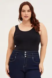 Black Seamless Basic Tank Top