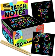150 Rainbow Scratch Art Mini Notes - Arts and Crafts Supplies, Fun & Colorful Sc