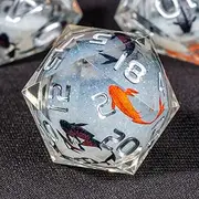 OUKELANWO Dungeons and Dragons Sharp Edge Resin with Gift Box, D20 : 22mm, LU-YKL-05-US, White