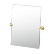 5059S Designer II Frameless Rectangle Mirror, 31.5 Inch, Brushed Brass