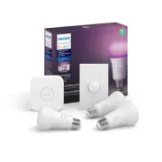 Philips Hue White and Color Ambiance Base Lumen (60W) Smart Button Starter Ki...