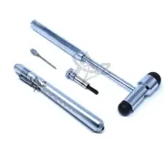 Neurological Percussion Reflex Buck Hammer + SILVER Reusable Pen light Penlight
