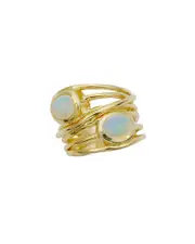 Savvy Cie 18K-Plated Oval Stackable Ring
