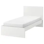 MALM bed frame, high, white/Luröy, Single