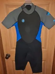 Body Glove Springsuit Wetsuit, Youth Small 70-80lbs Black/Blue NWT