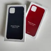 OEM Apple Genuine Leather Case for iPhone 11 Pro Max -Red / Blue 2 Pcs