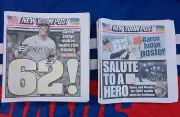 New York Post Aaron Judge 62 Home Runs Papers