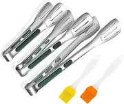 WEZCHUGHAOL BBQ 3-Piece Set Outdoor Salad Serving Buffet BBQ Portable Kitchen Cooking, Cooking Tongs, Kitchen Tongs - Stainless Steel Metal,